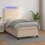 Cama box spring colchón LED cuero sintético capuchino 80x200 cm de , Camas y somieres - Ref: Foro24-3135854, Precio: 350,37 €...