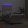 Box spring bed LED mattress cappuccino synthetic leather 80x200 cm by , Beds and slatted bases - Ref: Foro24-3135854, Price: ...