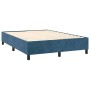 Cama box spring colchón y LED terciopelo azul oscuro 140x200 cm de , Camas y somieres - Ref: Foro24-3136069, Precio: 517,59 €...