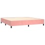 Cama box spring colchón y LED terciopelo rosa 200x200 cm de , Camas y somieres - Ref: Foro24-3136088, Precio: 628,84 €, Descu...