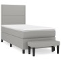 Box spring bed with light gray fabric mattress 80x200 cm by , Beds and slatted bases - Ref: Foro24-3136469, Price: 334,69 €, ...