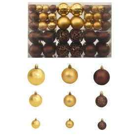 Lot of Christmas balls 100 pcs brown/bronze/gold 3/4/6 cm by vidaXL, Festive decorations - Ref: Foro24-245714, Price: 19,99 €...