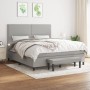 Box spring bed with light gray fabric mattress 180x200 cm by , Beds and slatted bases - Ref: Foro24-3136533, Price: 634,22 €,...