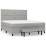 Box spring bed with light gray fabric mattress 180x200 cm by , Beds and slatted bases - Ref: Foro24-3136533, Price: 634,22 €,...