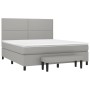 Box spring bed with light gray fabric mattress 180x200 cm by , Beds and slatted bases - Ref: Foro24-3136533, Price: 634,22 €,...