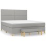 Box spring bed with light gray fabric mattress 180x200 cm by , Beds and slatted bases - Ref: Foro24-3137093, Price: 657,54 €,...