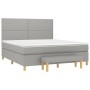 Box spring bed with light gray fabric mattress 180x200 cm by , Beds and slatted bases - Ref: Foro24-3137093, Price: 657,54 €,...