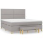 Box spring bed with light gray fabric mattress 160x200 cm by , Beds and slatted bases - Ref: Foro24-3137085, Price: 596,99 €,...