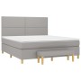 Box spring bed with light gray fabric mattress 160x200 cm by , Beds and slatted bases - Ref: Foro24-3137085, Price: 596,99 €,...