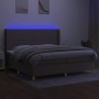 Boxspringbett mit Matratze und LED-Leuchten taupegrauer Stoff 200x200 cm von , Betten und Lattenroste - Ref: Foro24-3138825, ...