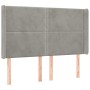 Cama box spring colchón y LED terciopelo gris claro 140x200 cm de , Camas y somieres - Ref: Foro24-3139505, Precio: 528,29 €,...