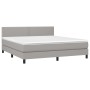 Cama box spring con colchón tela gris claro 160x200 cm de , Camas y somieres - Ref: Foro24-3139985, Precio: 507,39 €, Descuen...