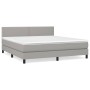 Cama box spring con colchón tela gris claro 180x200 cm de , Camas y somieres - Ref: Foro24-3139993, Precio: 548,17 €, Descuen...