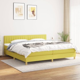 Box spring bed with green fabric mattress 200x200 cm by , Beds and slatted bases - Ref: Foro24-3140808, Price: 550,99 €, Disc...