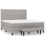 Box spring bed with light gray fabric mattress 160x200 cm by , Beds and slatted bases - Ref: Foro24-3136525, Price: 598,64 €,...