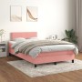 Cama box spring con colchón terciopelo rosa 120x200 cm de , Camas y somieres - Ref: Foro24-3141238, Precio: 393,79 €, Descuen...