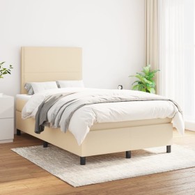 Box spring bed with cream fabric mattress 120x200 cm by , Beds and slatted bases - Ref: Foro24-3141686, Price: 427,31 €, Disc...