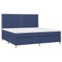 Box spring bed with blue fabric mattress 200x200 cm by , Beds and slatted bases - Ref: Foro24-3142287, Price: 683,76 €, Disco...