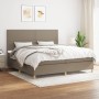 Box spring bed with taupe gray fabric mattress 200x200 cm by , Beds and slatted bases - Ref: Foro24-3142285, Price: 717,31 €,...