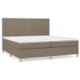 Box spring bed with taupe gray fabric mattress 200x200 cm by , Beds and slatted bases - Ref: Foro24-3142285, Price: 717,31 €,...