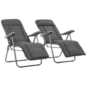 Folding garden chairs with cushion 2 units gray by vidaXL, Garden chairs - Ref: Foro24-44320, Price: 187,99 €, Discount: %