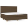 Box spring bed with dark brown fabric mattress 200x200 cm by , Beds and slatted bases - Ref: Foro24-3142444, Price: 668,40 €,...