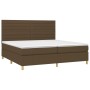 Box spring bed with dark brown fabric mattress 200x200 cm by , Beds and slatted bases - Ref: Foro24-3142444, Price: 668,40 €,...