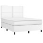 Cama box spring con colchón cuero sintético blanco 140x190 cm de , Camas y somieres - Ref: Foro24-3142780, Precio: 544,83 €, ...