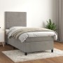 Box spring bed with light gray velvet mattress 80x200 cm by , Beds and slatted bases - Ref: Foro24-3142929, Price: 305,92 €, ...