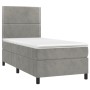 Box spring bed with light gray velvet mattress 80x200 cm by , Beds and slatted bases - Ref: Foro24-3142929, Price: 305,92 €, ...