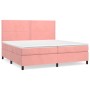 Cama box spring con colchón terciopelo rosa 200x200 cm de , Camas y somieres - Ref: Foro24-3142988, Precio: 617,39 €, Descuen...