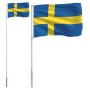 Aluminum flag and pole of Sweden 5.55 m by , Flags and windsocks - Ref: Foro24-3147142, Price: 59,98 €, Discount: %