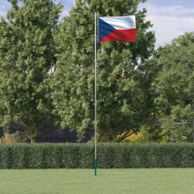 Mast and flag of Czech Republic aluminum 6.23 m by , Flags and windsocks - Ref: Foro24-3147109, Price: 69,61 €, Discount: %