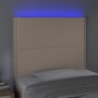 Cabecero con luces LED cuero sintético capuchino 80x5x118/128cm de , Cabeceros y pies de cama - Ref: Foro24-3122361, Precio: ...