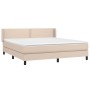 Box spring bed with cappuccino synthetic leather mattress 160x200cm by , Beds and slatted bases - Ref: Foro24-3130732, Price:...