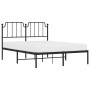 Bed frame with black metal headboard 135x190 cm by , Beds and slatted bases - Ref: Foro24-373886, Price: 91,13 €, Discount: %