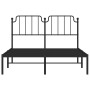 Bed frame with black metal headboard 135x190 cm by , Beds and slatted bases - Ref: Foro24-373886, Price: 91,13 €, Discount: %