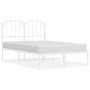 Metal bed frame with white headboard 120x200 cm by , Beds and slatted bases - Ref: Foro24-373934, Price: 88,99 €, Discount: %