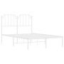 Metal bed frame with white headboard 120x200 cm by , Beds and slatted bases - Ref: Foro24-373934, Price: 88,99 €, Discount: %