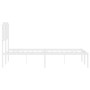 Metal bed frame with white headboard 120x200 cm by , Beds and slatted bases - Ref: Foro24-373934, Price: 88,99 €, Discount: %