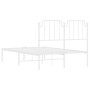 Metal bed frame with white headboard 120x200 cm by , Beds and slatted bases - Ref: Foro24-373934, Price: 88,99 €, Discount: %