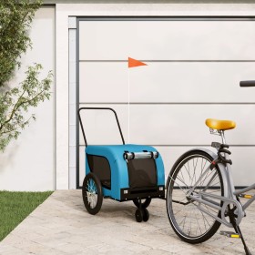 Pet Bicycle Trailer Iron Oxford Cloth Blue Black by , pet strollers - Ref: Foro24-94023, Price: 112,99 €, Discount: %