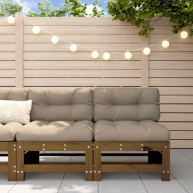 Central garden sofas 2 pcs solid pine wood honey brown by , Modular outdoor sofas - Ref: Foro24-825642, Price: 104,89 €, Disc...