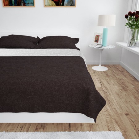 Doppelseitige gesteppte Tagesdecke 230 x 260 cm, Creme und Braun von vidaXL, Tagesdecken und Bettdecken - Ref: Foro24-132964,...