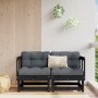 Garden corner sofas 2 pcs solid black pine wood by , Modular outdoor sofas - Ref: Foro24-825398, Price: 123,92 €, Discount: %