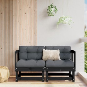 Garden corner sofas 2 pcs solid black pine wood by , Modular outdoor sofas - Ref: Foro24-825398, Price: 123,99 €, Discount: %