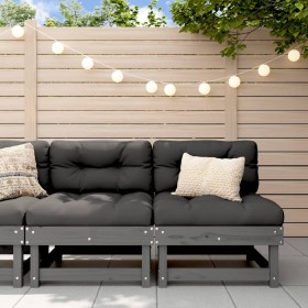 Central garden sofas 2 pcs solid gray pine wood by , Modular outdoor sofas - Ref: Foro24-825403, Price: 121,50 €, Discount: %