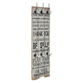 THANK YOU wall coat rack with 6 hooks 120x40 cm by vidaXL, Hat and coat racks - Ref: Foro24-245850, Price: 59,88 €, Discount: %