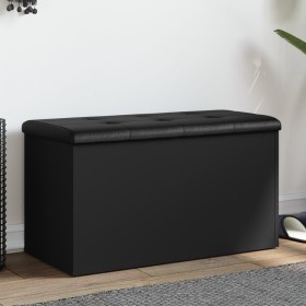 Black engineered wood storage bench 82x42x45 cm by , Benches for halls and storage - Ref: Foro24-835048, Price: 84,99 €, Disc...