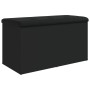 Black engineered wood storage bench 82x42x45 cm by , Benches for halls and storage - Ref: Foro24-835048, Price: 85,31 €, Disc...